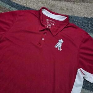 47 Brand Los Angeles Angels Red Polo Shirt Men’s XL MLB Golf Performance Top